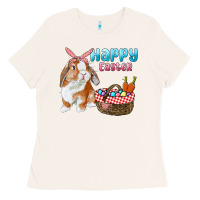 Bone Happy Easter Bunny And Egg Basket Ladies Tee - RanaPortraitStore