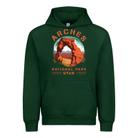 Forest Green Cool Arches National Park Utah Urban Hoodie - minhPixels
