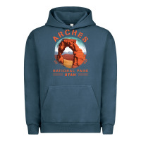 Pigment Midnight Navy Cool Arches National Park Utah Urban Hoodie - minhPixels