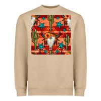 Mushroom bull skull cactus seamless pattern Heavyweight Sweatshirt - BundleAndBundleShop