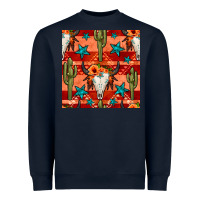 Navy bull skull cactus seamless pattern Heavyweight Sweatshirt - BundleAndBundleShop