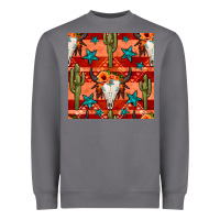 Storm bull skull cactus seamless pattern Heavyweight Sweatshirt - BundleAndBundleShop