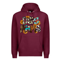 Burgundy Dog Mama Premium Hoodie - FaDigitalArtStudio