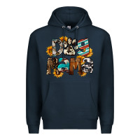 Navy Dog Mama Premium Hoodie - FaDigitalArtStudio