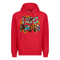 Red Dog Mama Premium Hoodie - FaDigitalArtStudio