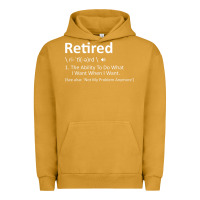 Pigment Peanut Butter Retired Definition Not My Problem Anymore Funny Retirement Urban Hoodie - minhPixels