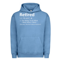 Pigment Pebble Blue Retired Definition Not My Problem Anymore Funny Retirement Urban Hoodie - minhPixels