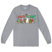 Heather Grey Don't worry be hoppy Easter Day Long Sleeve Tee - HowdyJamesFarm