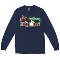 Navy Don't worry be hoppy Easter Day Long Sleeve Tee - HowdyJamesFarm