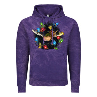 Cloud Purple christmas black angus gnome Vintage Hoodie - CowGirlArtShop