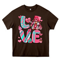 Chocolate Brown love with gnome Heavy Core Tee - LillyAllenDesigns