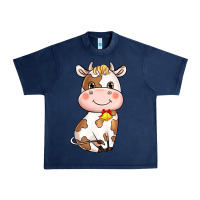 Navy Cartoon Cow Urban Heavy Tee - HowdyJamesFarm