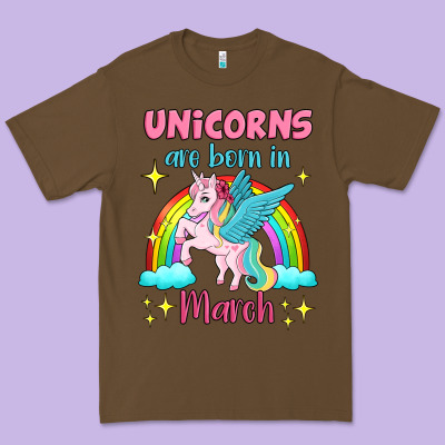 Unicorns Are Born In March Premium Tee Designed By Jasminsmagicworld
