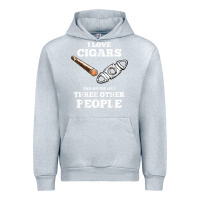 Heather Grey Funny Cigar Accessories Gift Set Cigar Lover Smokers Party Urban Hoodie - minhPixels