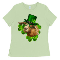Matcha st. patrick's day goat clovers and leprechaun hat Ladies Tee - RanaPortraitStore