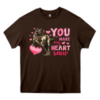 Chocolate Brown you make my heart saur Heavy Core Tee - LillyAllenDesigns