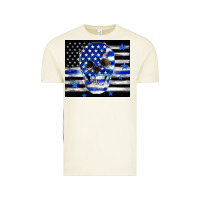 Police Flag Patriotic Skull Vintage Tee | Teevron