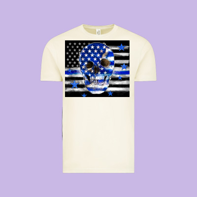 Police Flag Patriotic Skull Vintage Tee Designed By Tumblerdesignbyshophia