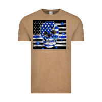 Vintage Coffee police flag patriotic skull Vintage Tee - TumblerDesignByShophia