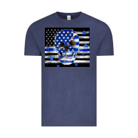 Vintage Denim police flag patriotic skull Vintage Tee - TumblerDesignByShophia