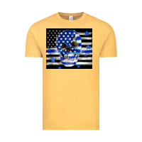 Vintage Mustard police flag patriotic skull Vintage Tee - TumblerDesignByShophia
