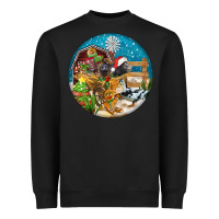 Black Christmas  farm animals Heavyweight Sweatshirt - FaDigitalArtStudio