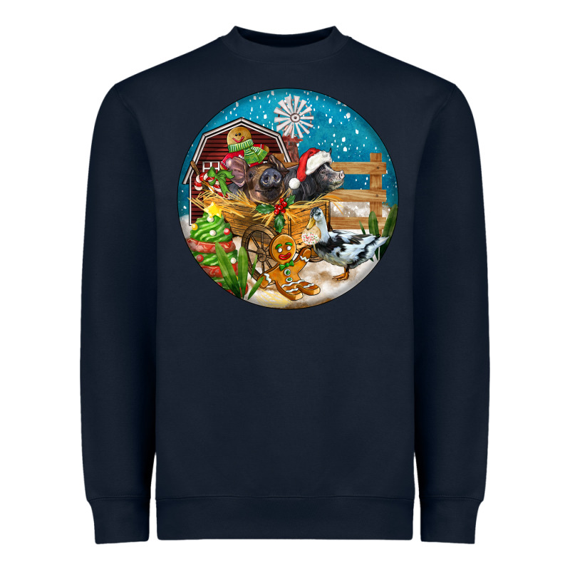 Christmas  Farm Animals Heavyweight Sweatshirt by FaDigitalArtStudio | Teevron