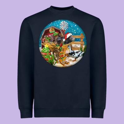 Christmas  Farm Animals Heavyweight Sweatshirt Designed By Fadigitalartstudio