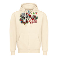 Sandshell Merry Christmas  skull Zipper Hoodie - CowhideDigitalArt