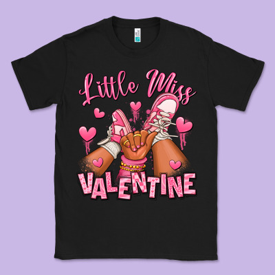 Little Miss Valentine Afro Kid Sneakers Classic Tee Designed By Ranaportraitstore