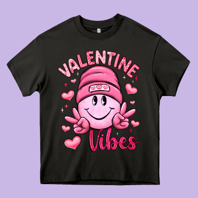 Valentine Vibes Heavy Core Tee Designed By Lillyallendesigns
