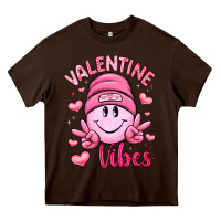 Chocolate Brown valentine vibes Heavy Core Tee - LillyAllenDesigns