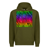 Army Green colorful zebra seamless pattern Premium Hoodie - BundleAndBundleShop