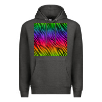 Charcoal Heather colorful zebra seamless pattern Premium Hoodie - BundleAndBundleShop