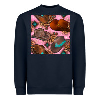 Navy western cowboy hat seamless pattern Heavyweight Sweatshirt - BundleAndBundleShop