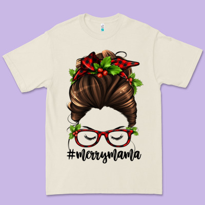 Christmas Merry Mama Premium Tee Designed By Jasminsmagicworld
