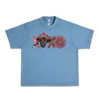Pebble Blue xoxo calf and gemstone Urban Heavy Tee - RanaPortraitStore