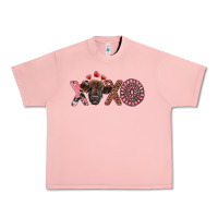 Salmon xoxo calf and gemstone Urban Heavy Tee - RanaPortraitStore