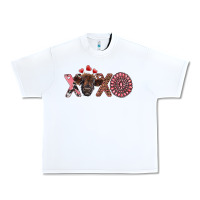 White xoxo calf and gemstone Urban Heavy Tee - RanaPortraitStore