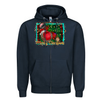 Navy merry Christmas teacher Zipper Hoodie - CowhideDigitalArt