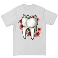 Dove Grey floral tooth Premium Tee - Jasminsmagicworld