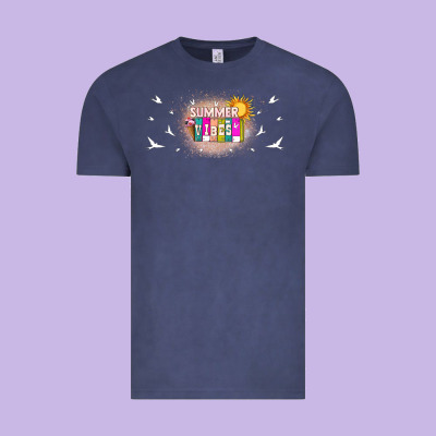 Summer Vibes With Birds Vintage Tee Designed By Tumblerdesignbyshophia