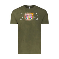 Vintage Olive summer vibes with birds Vintage Tee - TumblerDesignByShophia