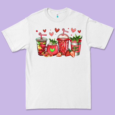 Strawberry Coffee Cups Premium Tee Designed By Jasminsmagicworld