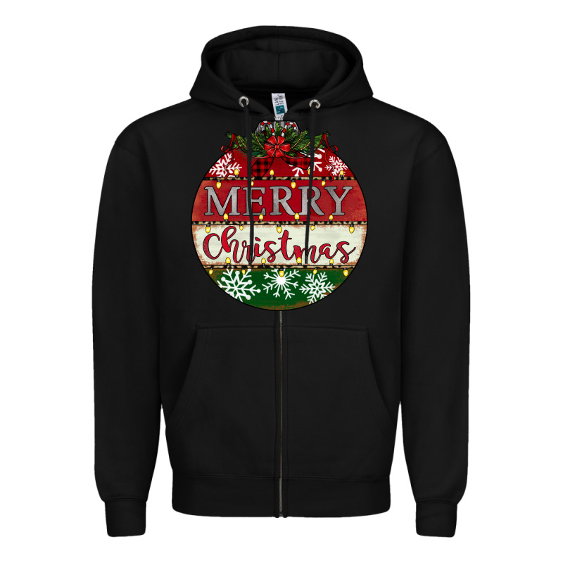 Merry Christmas Zipper Hoodie by CowhideDigitalArt | Teevron