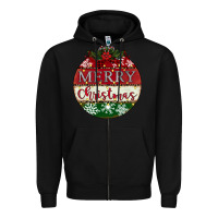 Black merry christmas Zipper Hoodie - CowhideDigitalArt