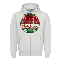 Dove Grey merry christmas Zipper Hoodie - CowhideDigitalArt