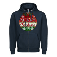 Navy merry christmas Zipper Hoodie - CowhideDigitalArt