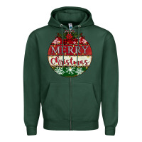 Sports Green merry christmas Zipper Hoodie - CowhideDigitalArt