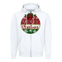 White merry christmas Zipper Hoodie - CowhideDigitalArt